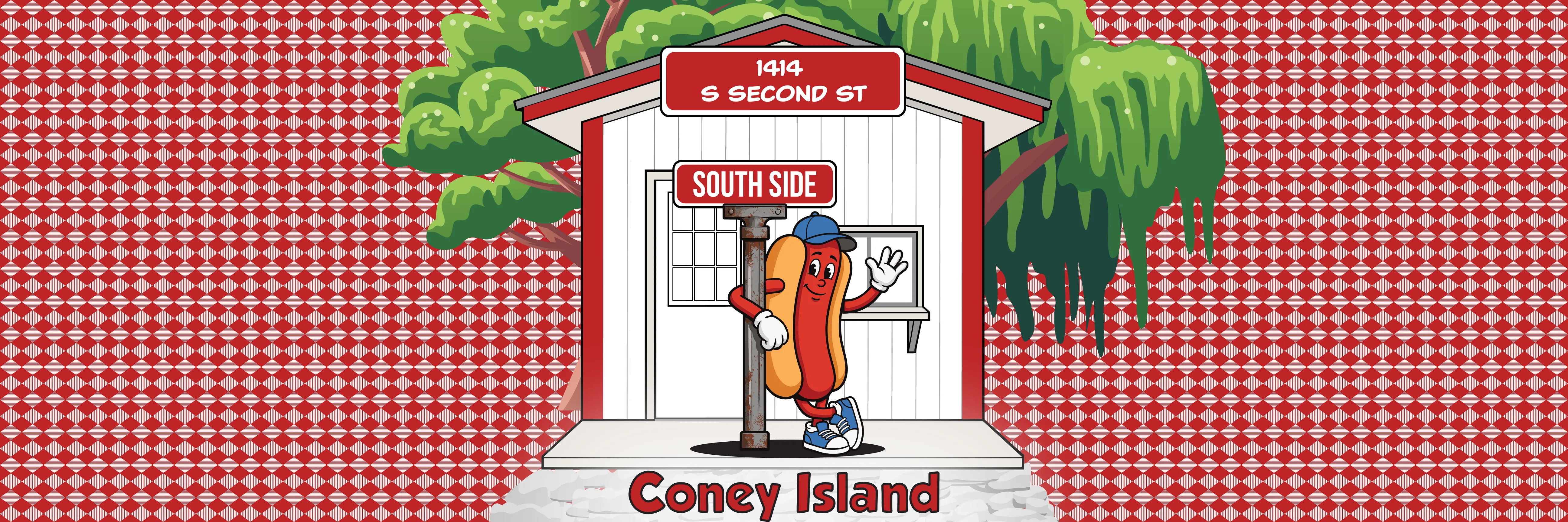 Southside Coney Island storefront illustration